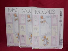 🦋 McCALL'S #M6221-INFANT CHRISTENING DRESS-ROMPERS & BONNETS PATTERN  NB-LG FF