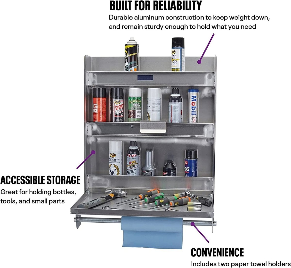 Extreme Max Rag In A Box Aluminum Dispenser Storage Rack Organizer For Enclosed Race Trailer Shop Garage Storage 5001 6032