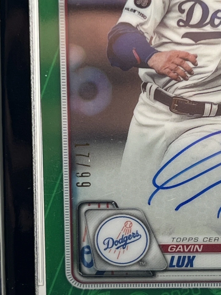Gavin Lux 2020 Bowman Chrome Green Refractor /99 Auto Rookie #CRAGL RC PSA 9 - Image 2 of 2