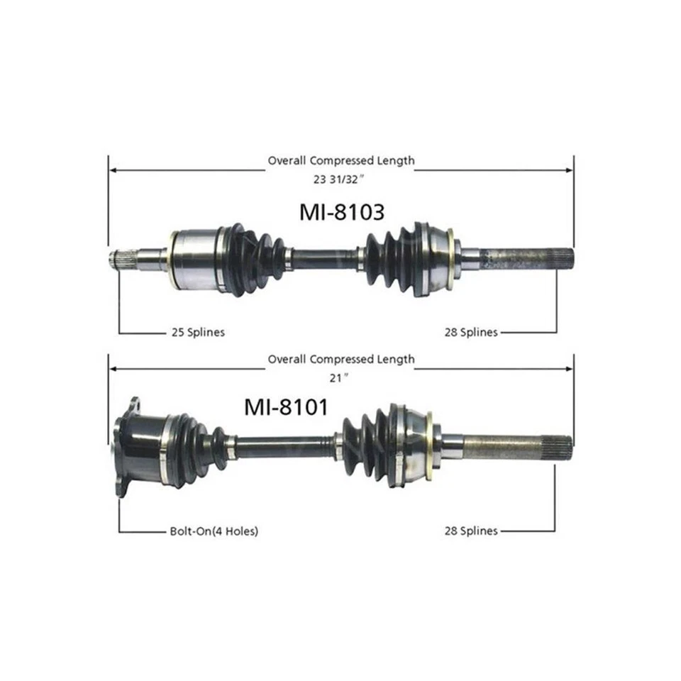 2 передних оси Surtrack для Mitsubishi Mighty Max 1992-1994 годов выпуска - Изображение 2 из 4