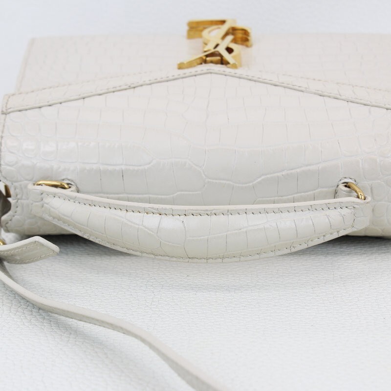 White Ysl Bag With Silver Chain Yves SAINT LAURENT Crocodile