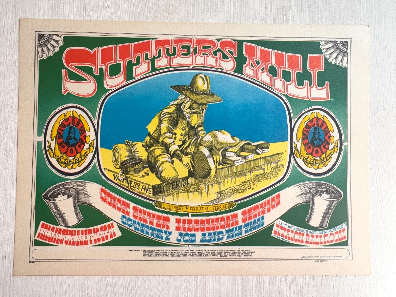 1967 Postcard ad for Sutters MIll by Family Dog at Fillmore San Francisco B