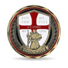 Moneda Desafío Cruz Armadura de Dios Los Caballeros Templarios Moneda Fe Cristiana