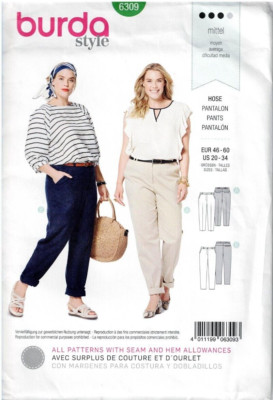 Schnittmuster Burda 6309 Damen Hose Trousers Schneiderei Größe EUR 46 - 60