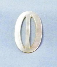 Mother of Pearl Belt Buckle Creamy White Oval Iridescent Vintage 1