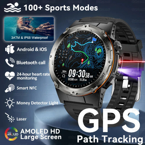 Smartwatch IP68 Outdoor Sportuhr Fitness Tracker Gesundheitsmonitor BT Anruf - Bild 1 von 21