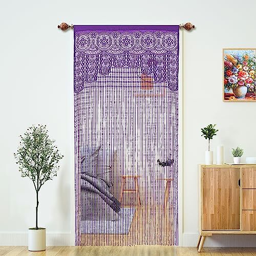 Macrame Lace Door String Curtain for Doorways,Room Divider Doorway 1 Purple - Bild 1 von 6