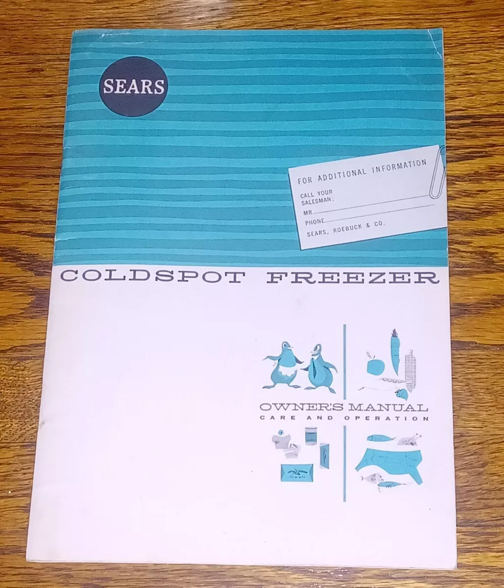 Vintage Sears Coldspot Freezer Owner's Manual Care Operation