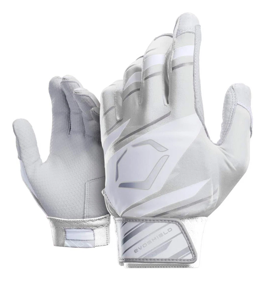 EvoShield Adult SPEED STRIPE GEL TO SHELL Batting Gloves WHITE/GRAY