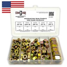 USA Made Grade 8 Finished Hex Nuts COARSE Assortment - 115PCS