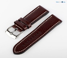 Uhren Lederarmband Uhrenband Leder Braun Weiß XXL MX20 Genarbt Armband