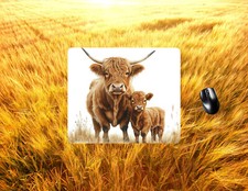 Highland cow themed neoprene PC/laptop Mouse Pad, CHOICE, FREE shipping, gifts