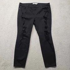 Torrid Jeans Womens 20 Black Jegging Skinny Distressed Pockets Casual Stretch
