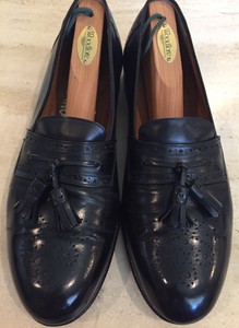 men's black leather tassel loafer