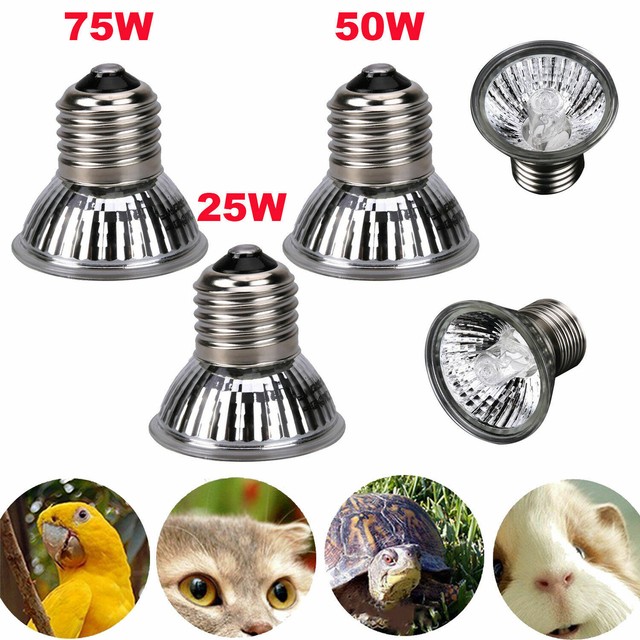 25/50/75W UVA+UVB Reptile Brooder Heat Emitter Lamp Bulb Light Heater