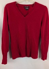 Apt. 9 100 Cashmere Red V-Neck Sweater Womans Size Medium