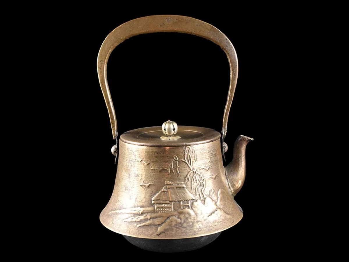 黄金古风日本茶壶| eBay