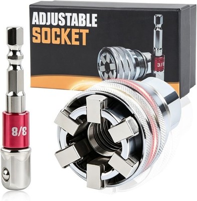 Steckschlüssel Universal Chrom-Vanadium 10-19mm verstellbar Adapter Werkzeug