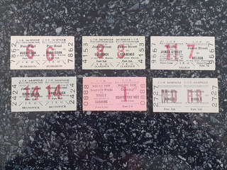 c1950 Liverpool Overhead Railway 6 Original Unused Tickets Different Stations