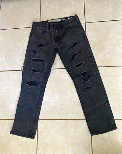 Jordan Craig Men's Straight Fit Black Distressed Denim Jeans