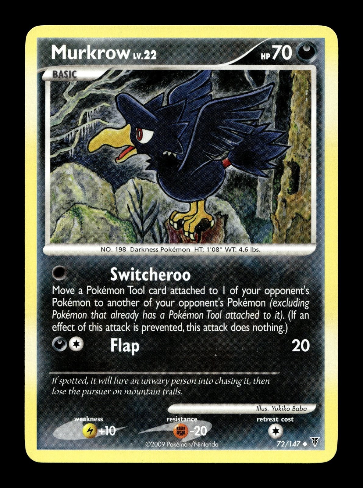 Murkrow Supreme Victors #72 (2009) Uncommon NM Pokemon