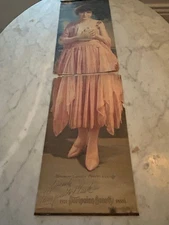 1921 Pompeian Cream Panel, "Absence Cannot Hearts Divide" Art Deco, Signed