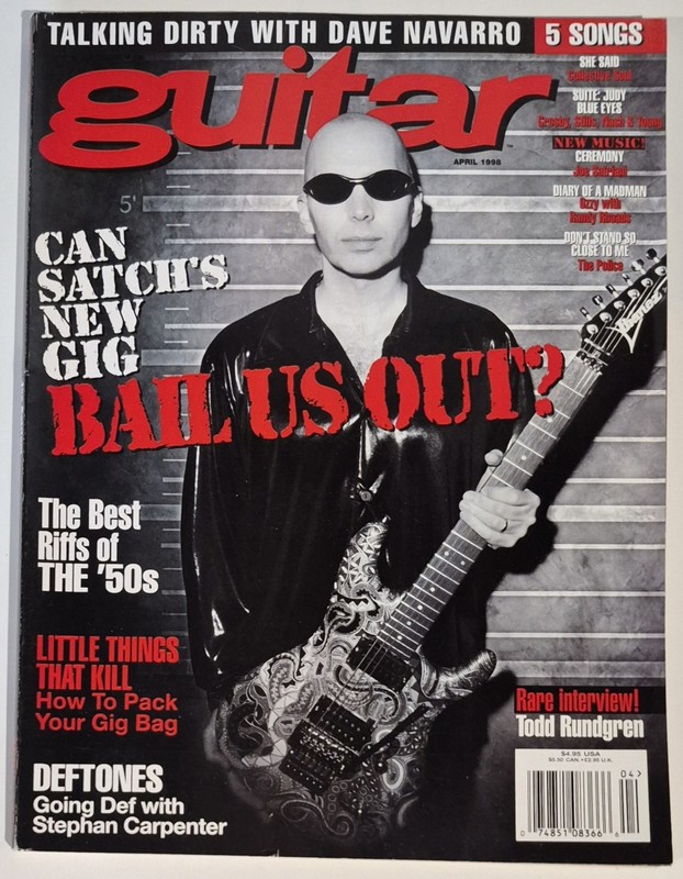 Guitar Magazine April 1998 Joe Satriani Can Satch's New Gig Bail Us Out?