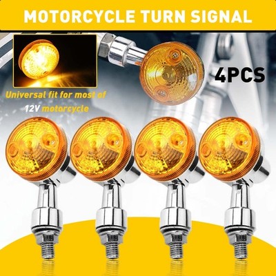 4X Motorcycle Turn Signals Blinker For Light Black Amber Kawasaki Yamaha Honda