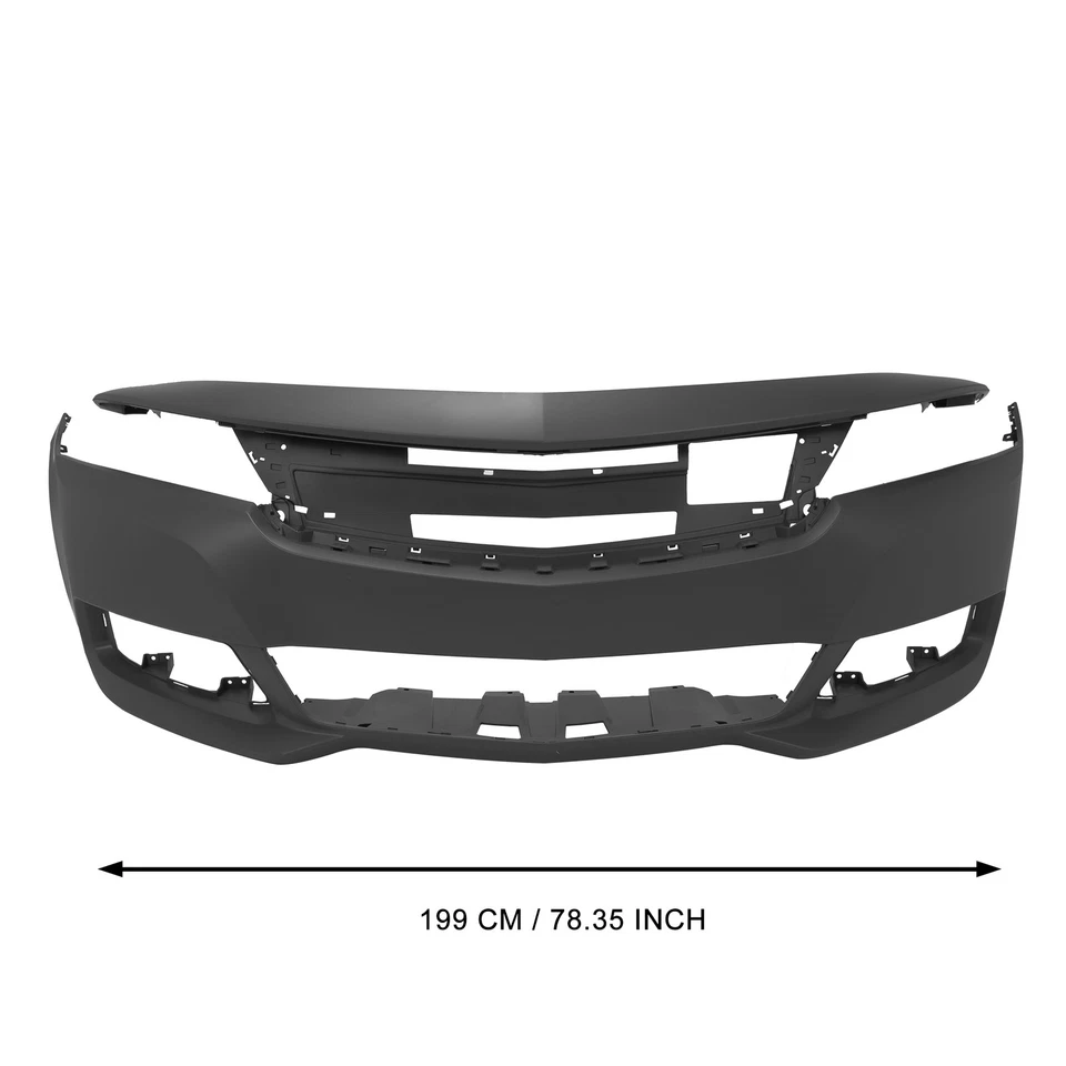 Gloss Black Front Bumper Cover Premium Fit 2014-2020 Chevy Impala - Image 2 of 4