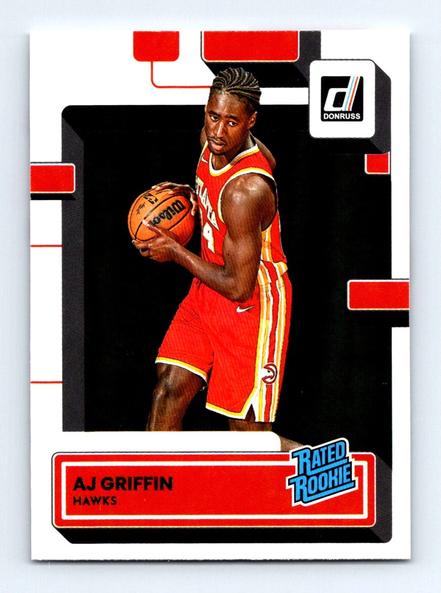 #216 2022-23 Donruss Rated Rookie BASE AJ Griffin RC Hawks