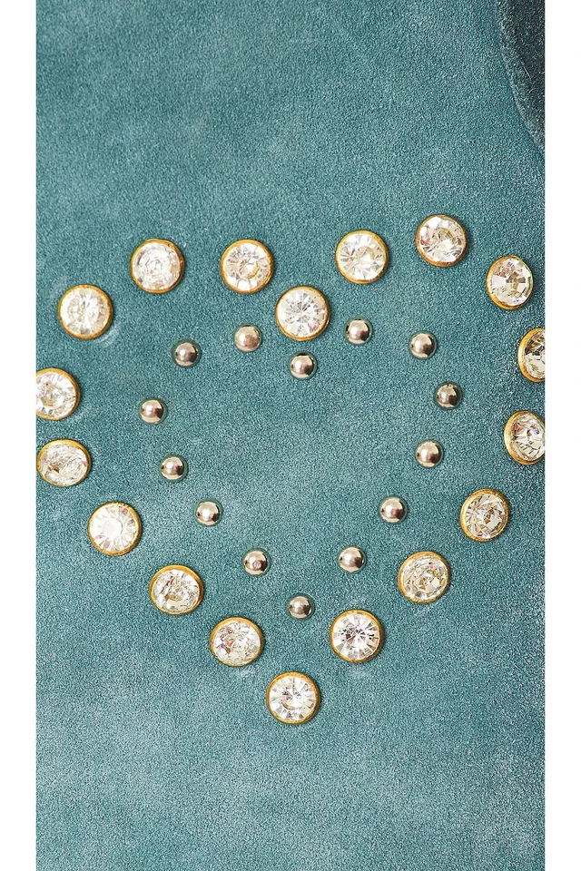 Pantalones cortos de cuero discreto en piedra turquesa XS NUEVOS CON ETIQUETAS $334 Foto 2 de 4