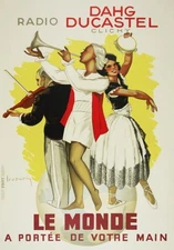 13720.Decor Poster.Home Interior design.Wall Art.Vintage Radio French Le Monde