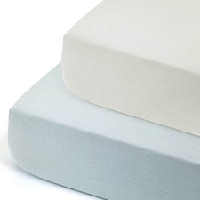 100 Cotton Muslin Crib Sheet 2 Pack - Breathable Ultra-Soft Fitted Crib Sh...