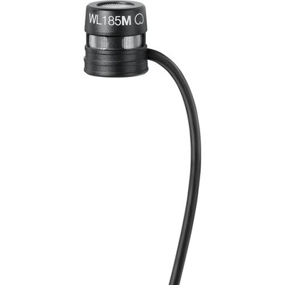 Shure WL185MB/C-TQG Cardioid Condenser Lavalier Microphone, Black