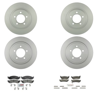 Bosch QuietCast Front And Rear Rotor SD Semi-Met Disc Brake Pad Kit for Explorer