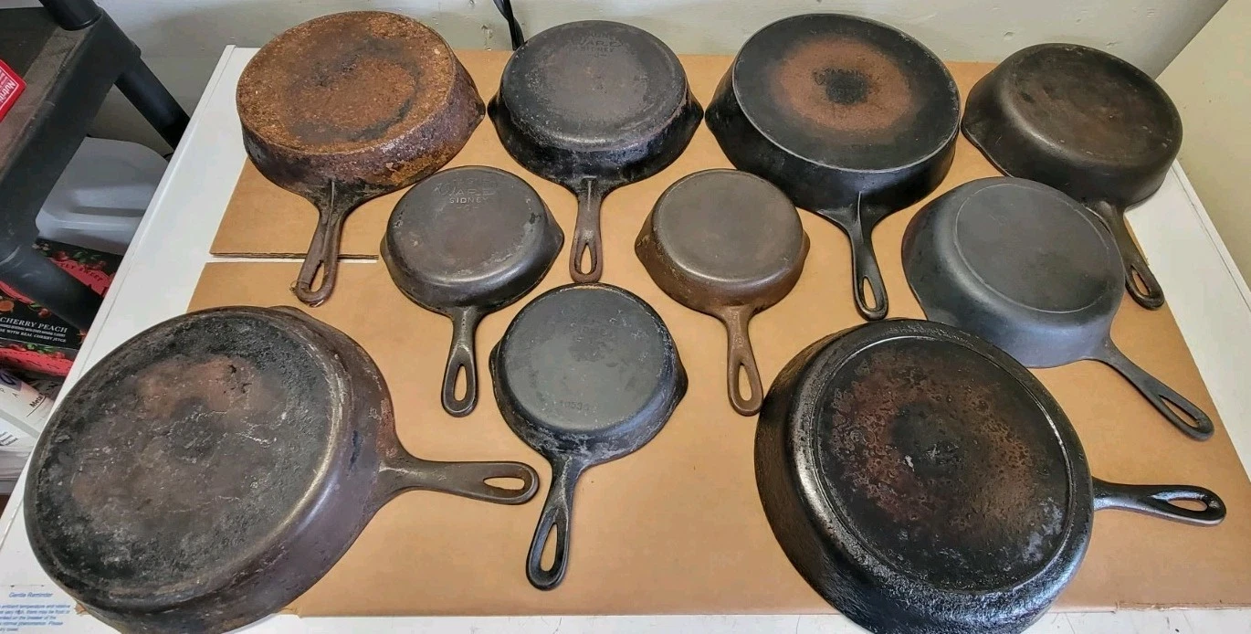 Sidney Wagner Ware National + 5, 3, 8A Unmarked Cast Iron Skillet Lot Of 10
Opens in a new window or