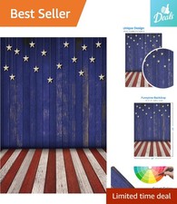 Patriotic American Flag Backdrop 5x7ft for 4th of July Celebrations