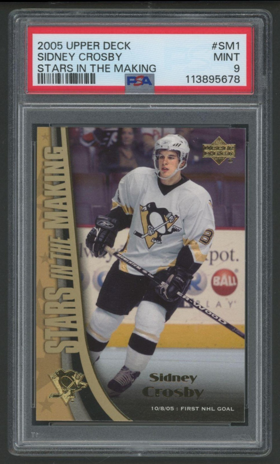 Sidney Crosby ROOKIE 2005-06 Upper Deck Stars In The Making #SM1 PSA 9 Penguins
