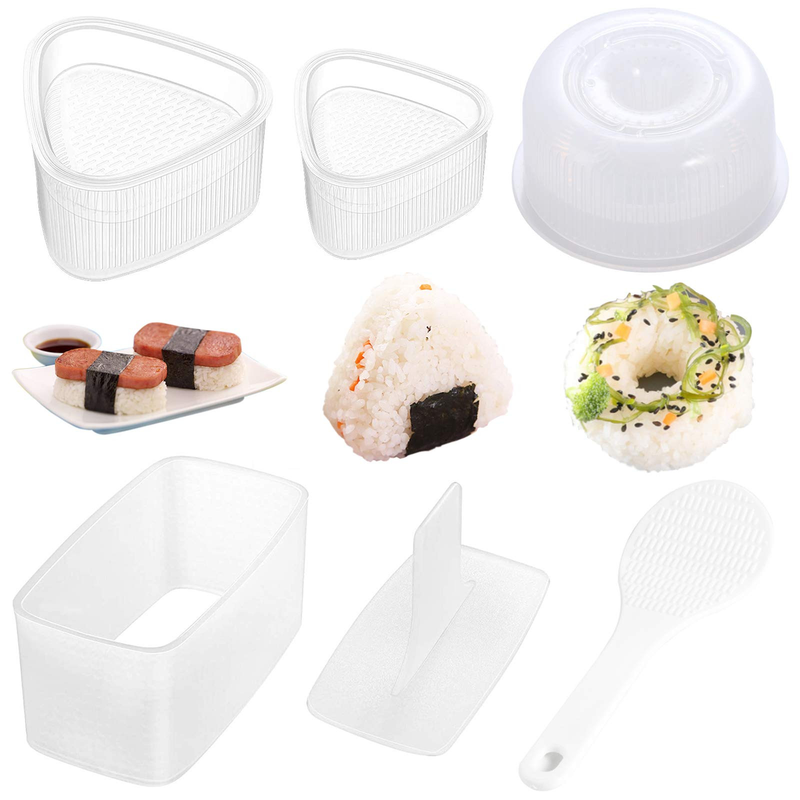 4-Piece Non-Stick Sushi Making Kit with Rice Paddle for Onigiri & Musubi