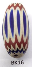 Awesome Oval Original Antique Venetian Chevron Trade Bead African BK16 Bg 75
