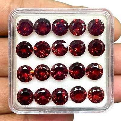 20 Pcs Natural Mozambique Garnet 6mm Round Cut Untreated Loose Gemstones Lot