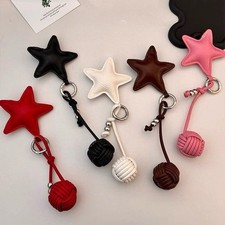 1pc Faux Leather Keychain Pendant Star Shape Bag Chain Bag Charm Accessory Decor