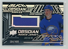 2022-23 SPx UD Black Obsidian Rookies Jersey Jack Quinn /499 #ORJ-JQ Buffalo