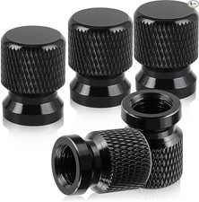 Tire Valve Stem Caps - 5 Pack Aluminum Alloy Tire Caps, for Car Truck -Black