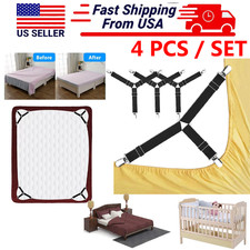 4Pcs Triangle Fitted Sheet Strap Clips Grippers Mattress Bed Suspenders Holder