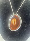 VTG Sterling Silver HUGE MEXICO AGATE VJL Statement Pendant 20.5" Necklace 84g — photo 9