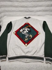Vintage 90s Jeff Hamilton Embroidered Disney Mickey Mouse Bomber Jacket Sz XL