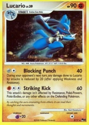 Lucario - 2/17 - Rare - Cosmo Holo - LP - POP Series Promos 8