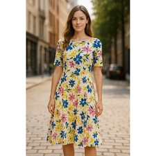 Lauren Ralph Lauren Floral Dress Size Small S Petite Fit Flare Garden Tea Party