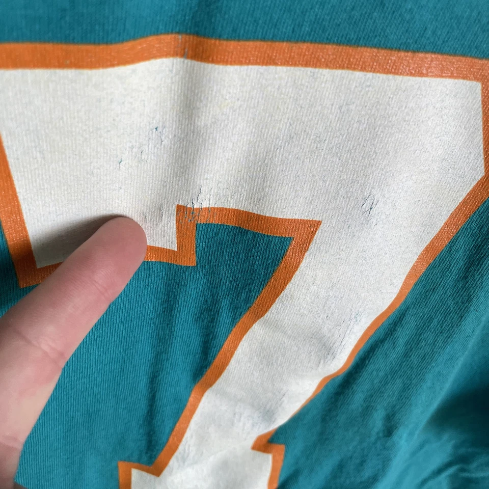 NFL Team Mens T Shirt Miami Dolphins Tannehill #17 Teal 2XL Crew Neck Pullover - Image 3 of 4